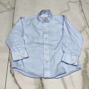 Alviso Young Man Collection Boys Light Blue Button Down Long Sleeve Shirt Size 3